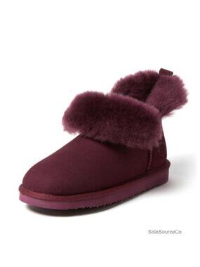 100% Shearling Water Resistant Foldover Boot Slipper Indoor Outdoor
